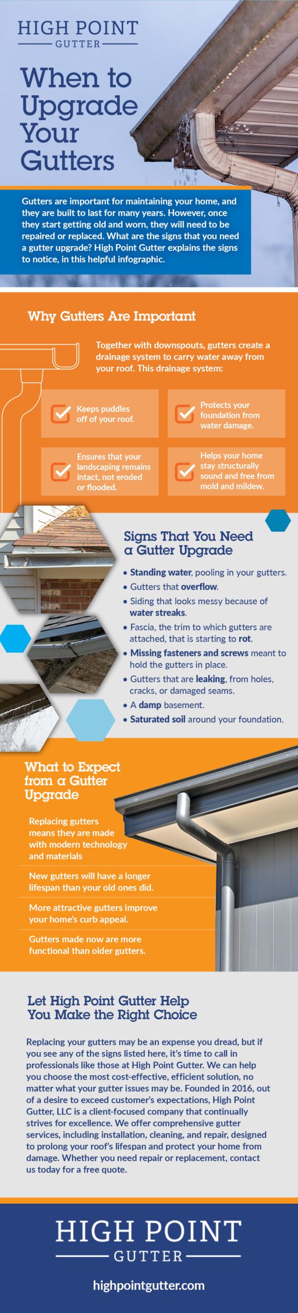 when to upgrade your gutters infographic